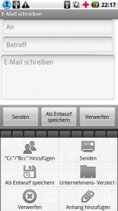 Android Exchange Mail verfassen und Unternehmensverzeichnis