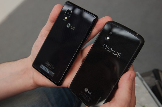 LG Optimus G und Nexus 4 Rückseiten