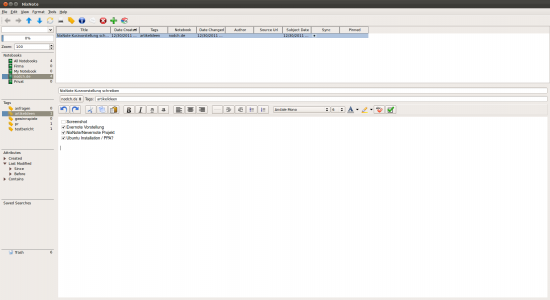 NixNote - Evernote Client für Linux