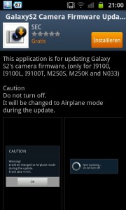 Samsung Galaxy S2 Kamera Firmware Update