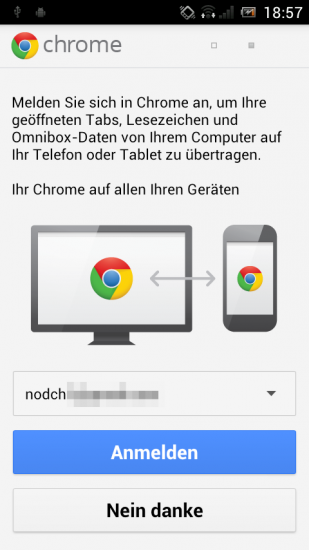 Google Chrome für Android Beta