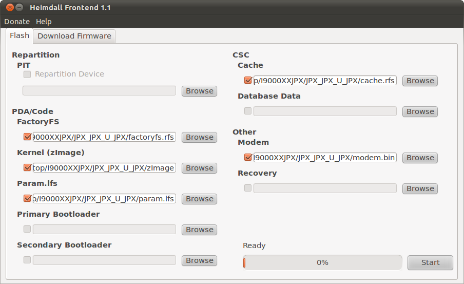 Heimdall Ubuntu Beispiel: Firmware JPX
