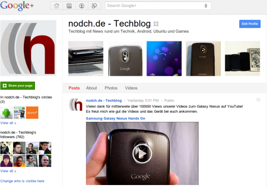 Nodch.de Google+ Page (Klick auf das Bild führt direkt zur Seite auf Google+)