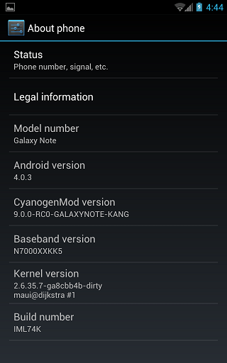 ICS Galaxy Note Screenshot 2