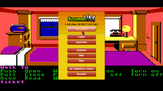 ScummVM Android - Spielmenü
